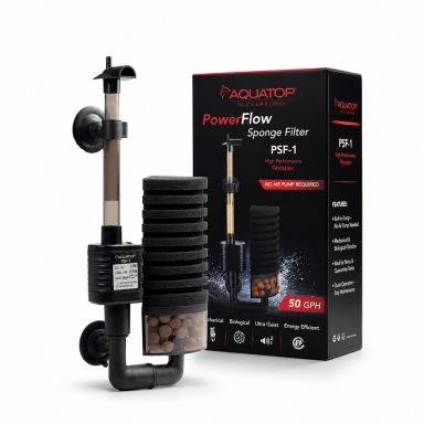 Aquatop PowerFlow Internal Sponge Filter 1 – for Nano & Small Aquariums 50 GPH